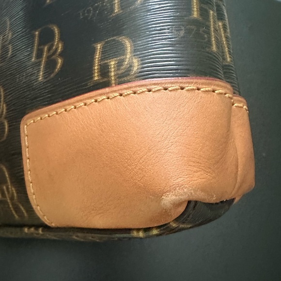Dooney & Bourke Monogram 1975 DB75 Coated Canvas Leather Trim Crossbody Bag - Picture 3 of 7